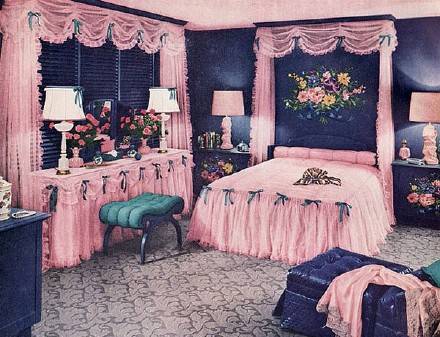 1940年代的室内装饰。复古的感觉真是太美好了。