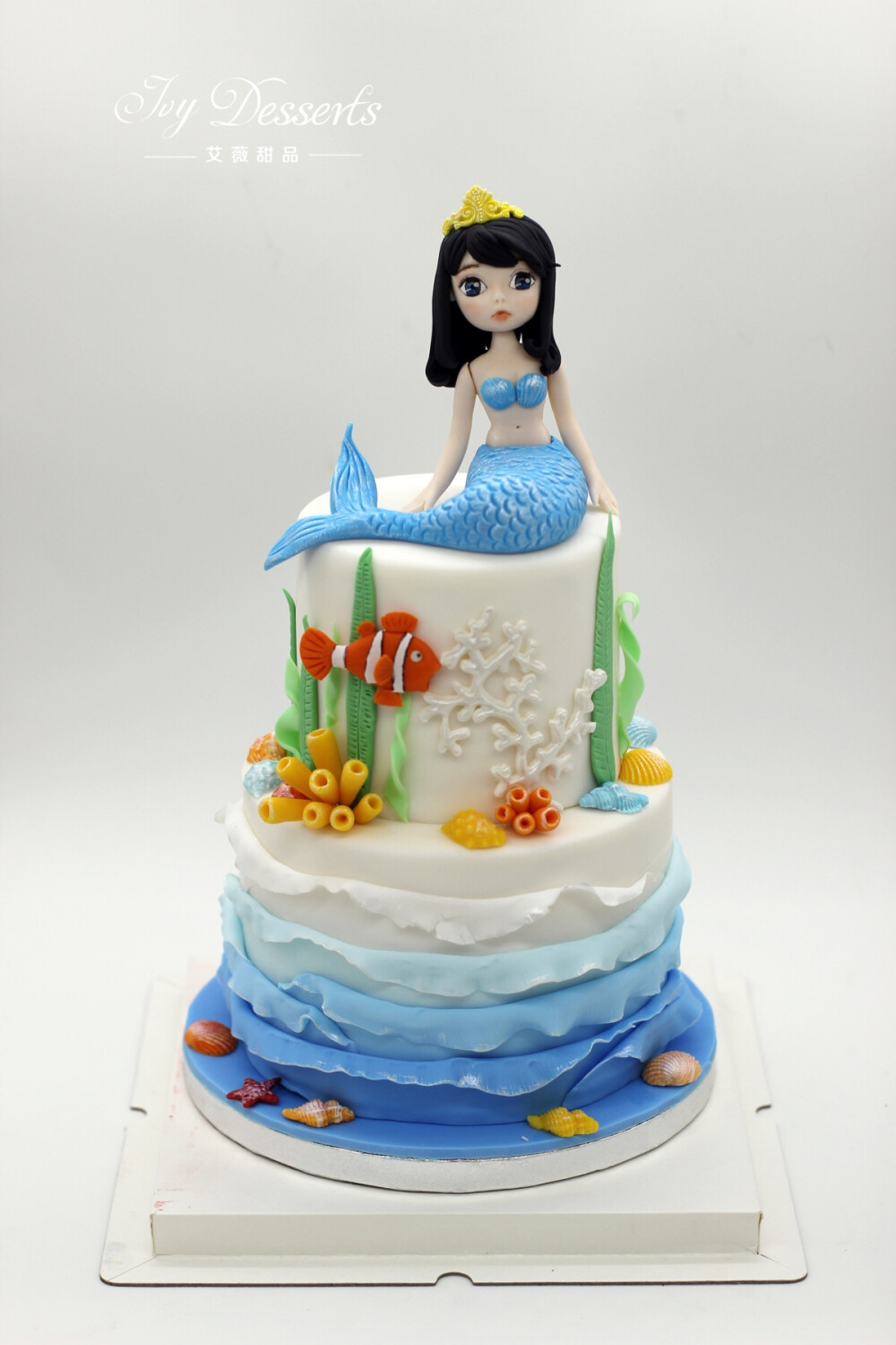 美人鱼翻糖蛋糕