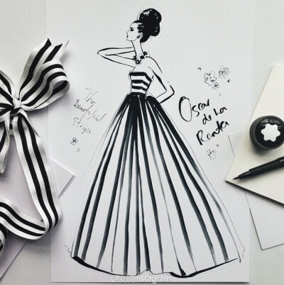 #他的怠慢#那些大师的手绘服装礼服婚纱设计图