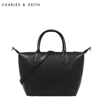 [5折]Charles Keith CK2-30741301 冬季新款菱格纹手提单肩包