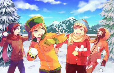 南方公园 Stan Marsh Kyle Broflovski Eric Theodore Cartman Kenny McCormick 斯坦 凯尔 卡特曼 肯尼