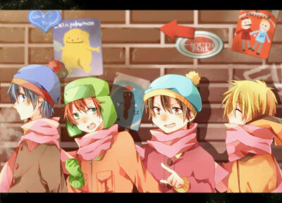 南方公园 Stan Marsh Kyle Broflovski Eric Theodore Cartman Kenny McCormick 斯坦 凯尔 卡特曼 肯尼