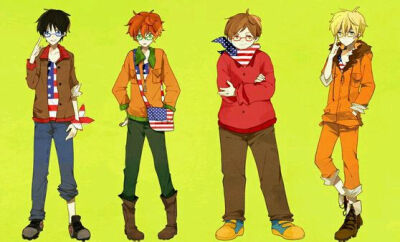 南方公园 Stan Marsh Kyle Broflovski Eric Theodore Cartman Kenny McCormick 斯坦 凯尔 卡特曼 肯尼