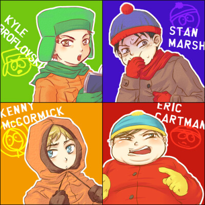 南方公园 Stan Marsh Kyle Broflovski Eric Theodore Cartman Kenny McCormick 斯坦 凯尔 卡特曼 肯尼