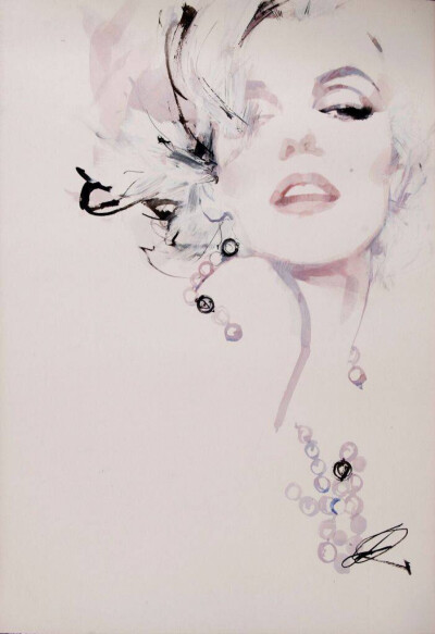 出生于英国肯特的时装插画大师 大卫·唐顿 (David Downton) 插画设计