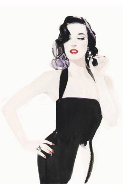 出生于英国肯特的时装插画大师 大卫·唐顿 (David Downton) 插画设计