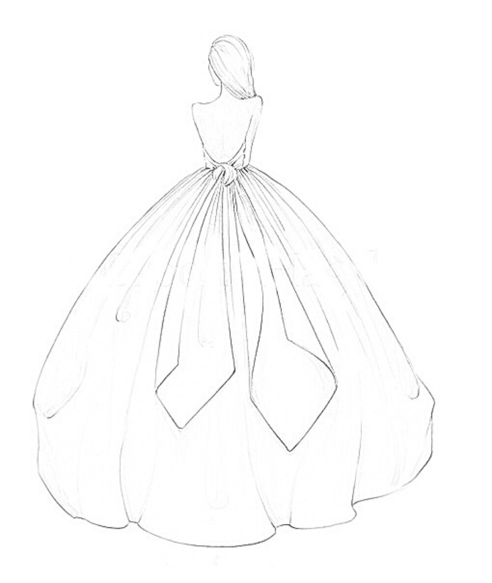婚纱线稿