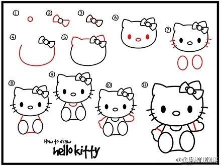 手帐简笔画hello kitty 来自微博收集