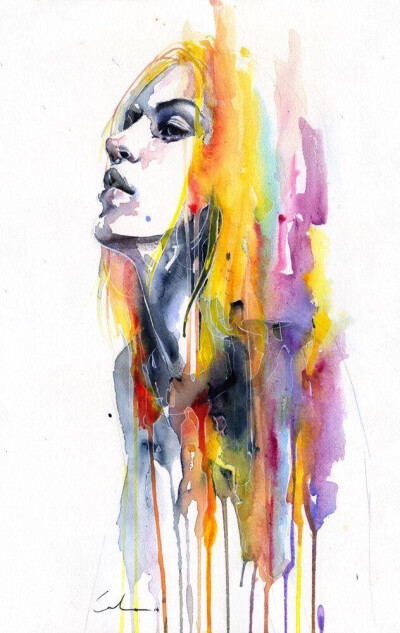 来自艺术家 Agnes Cecile 的人物水彩画