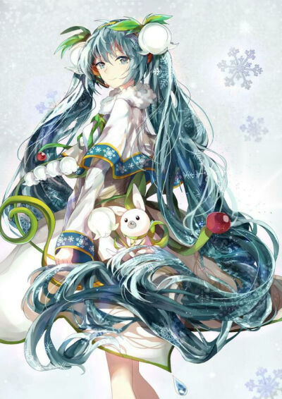 miku 雪花 大衣