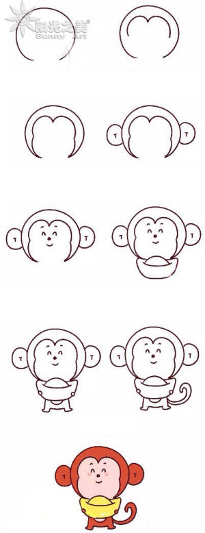 简笔画 教程 动物 猴子