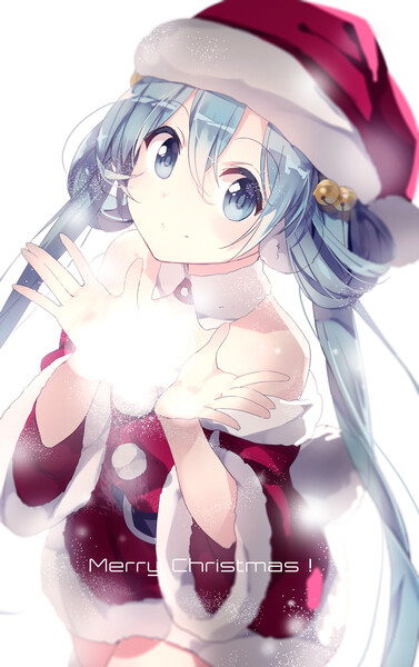 初音未来 双马尾 圣诞快乐 圣诞帽 merry Christmas(๑•̀ㅂ•́)و✧ 可爱 意境 唯美