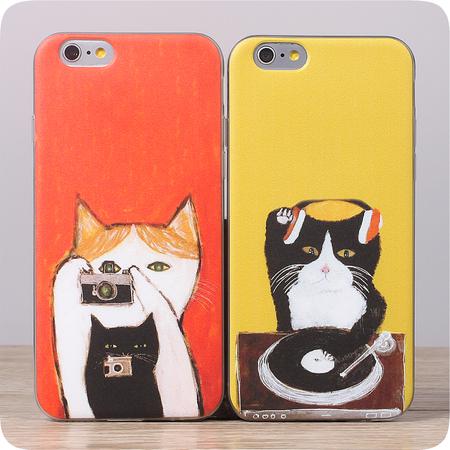 苹果六外壳iphone6手机壳5s硅胶套软壳可爱彩绘猫咪全包边防摔女