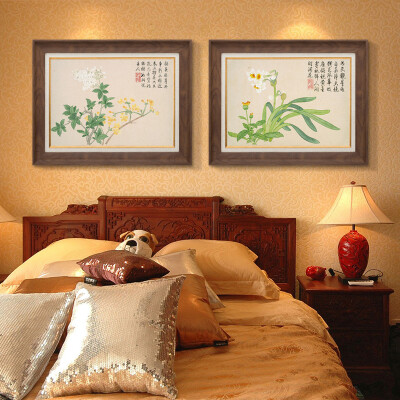 客厅装饰画现代简约三联有框画中式卧室餐厅挂画沙发背景墙画B272