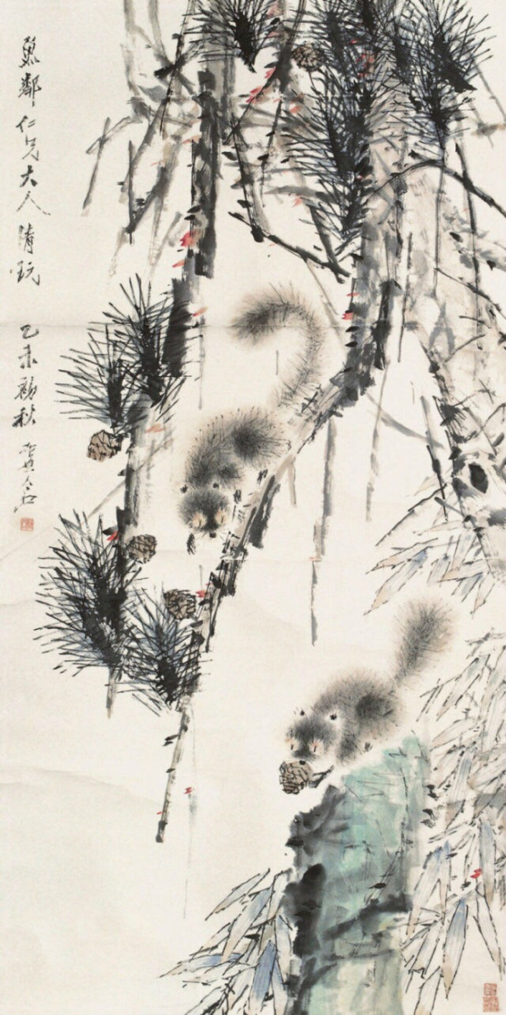 虚谷（1823-1896），安徽新安（今歙县）人。清代画家。僧人。俗姓朱，名怀仁，移居江苏广陵（今扬州）。初任清军参将，后出家，名虚白字虚谷，号倦鹤、紫阳山民。以字竹，室名觉非庵、古柏草堂、三十七峰草堂。他携笔墨、着僧装，“闲中写出三千幅,行乞人间作饭钱”。出家后不茹素，不礼佛，也“从不卓锡僧寺”。他云游四海，清贫于世却笔墨人间。他承古创新，另辟捷径，风格冷峭新奇，绣雅鲜活，广集素材，勤奋垦作，终成一代巨擘！成为“海上画派”的杰出代表。