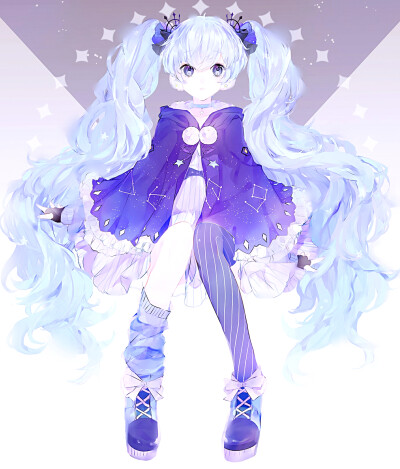 水彩画，初音未来初音未来，要下雪喽