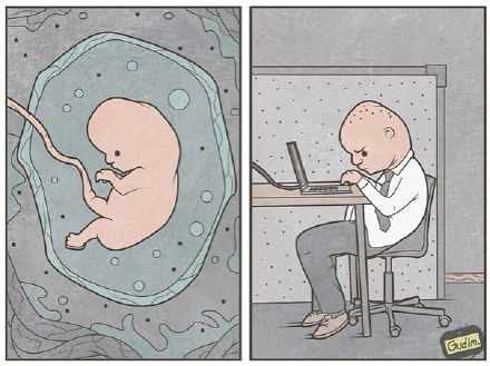 一组来自俄罗斯插画师 Anton Gudim 的讽刺漫画，值得深思。