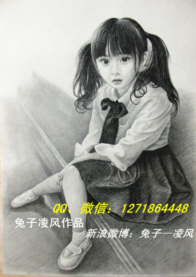 素描刘楚恬小芈月兔子凌风陶启全手绘画画艺术