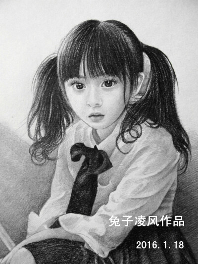 素描刘楚恬小芈月兔子凌风陶启全手绘画画艺术