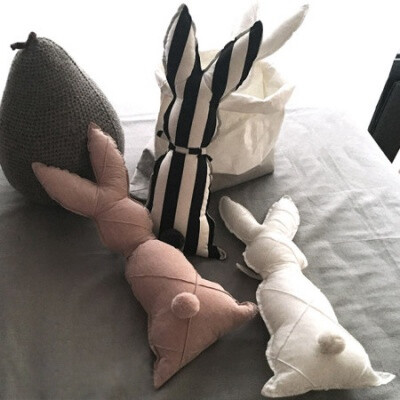 韩国进口 超可爱长耳朵兔子玩偶靠垫儿童动物玩偶 靠枕