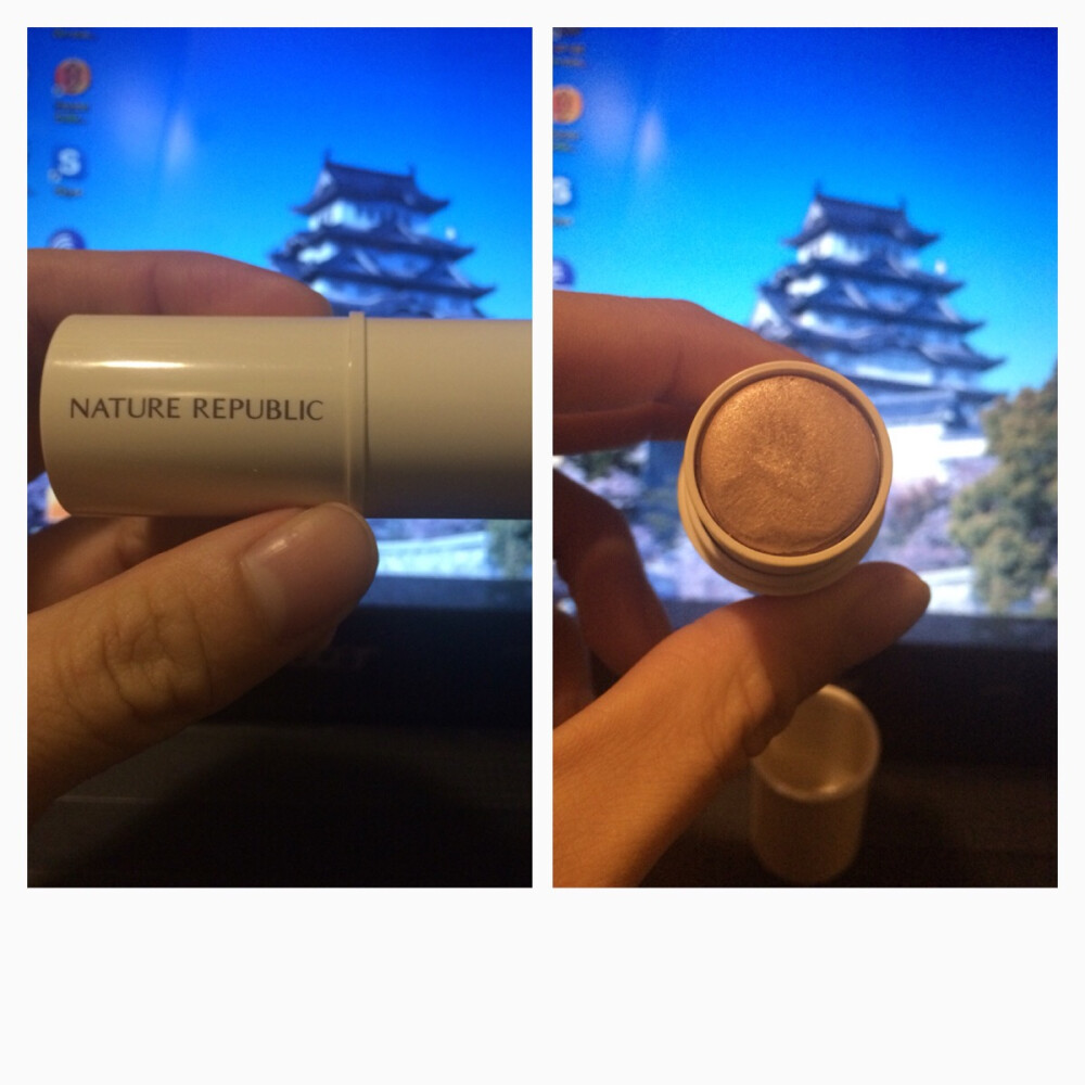 Nature Republic的stick highlighter，感覺被坑了…因為隨便買一盒腮紅都會有珠光粉隨你怎麼用，根本沒必要買一支hkd88的還不是特別好用…