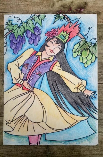 儿童画 插画 简笔画 涂鸦 卡通画 壁纸 素材 蜡笔画 少数民族