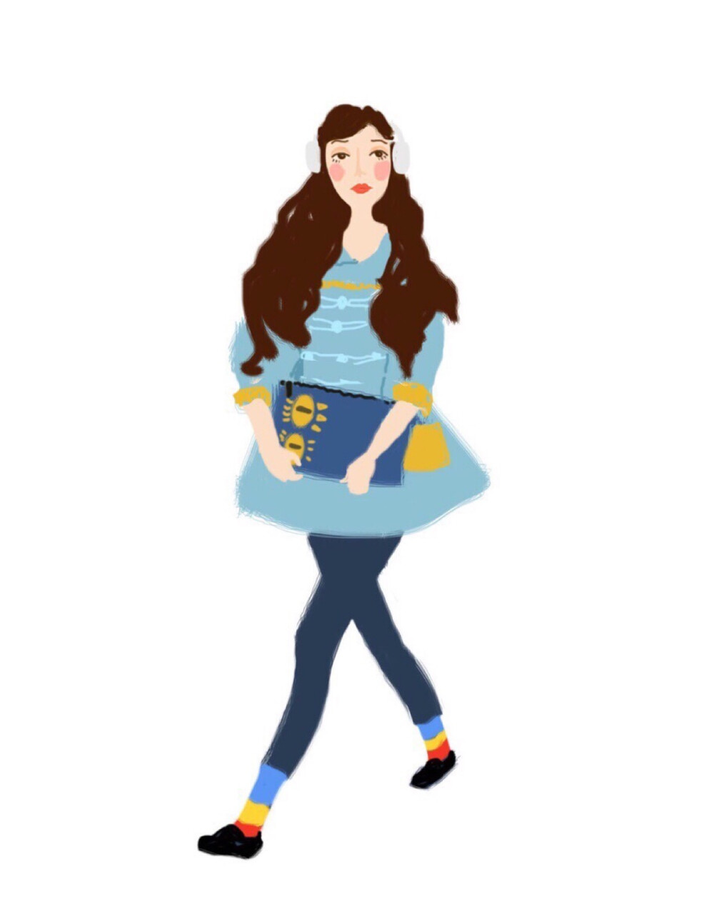 时尚手绘女孩服装插画壁纸作者by木爪粥tarbaby