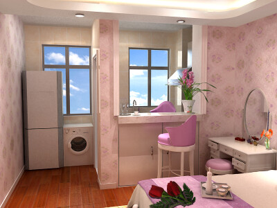 浪漫的紫色单身公寓
