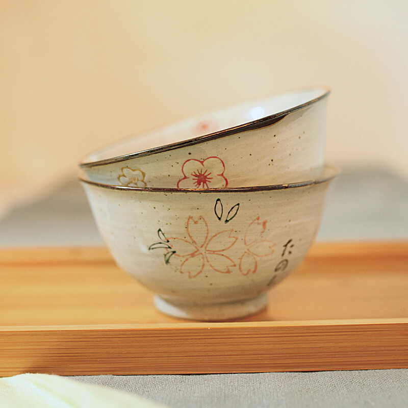 日式和风陶瓷 手绘小碗 茶碗 米饭碗 粥碗 手绘碗 小 汤碗 饭碗