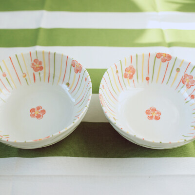 日本进口陶瓷6.5寸大面碗 菜碗 花纹碗 陶瓷碗 日式和风大碗 汤碗