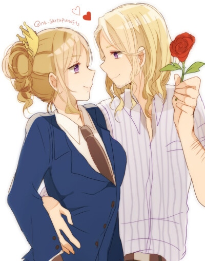 【画师id：id=3004501にのぬこ pid：4581542】弗朗素瓦丝 弗朗西斯 pixiv aph 黑塔利亚