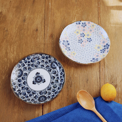 日本进口陶瓷菜碟 盘子 6寸平盘 日式和风餐盘 料理用具 餐具碟盘