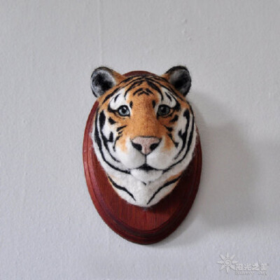 创意 手工 羊毛毡 动物 立体头像 老虎 
