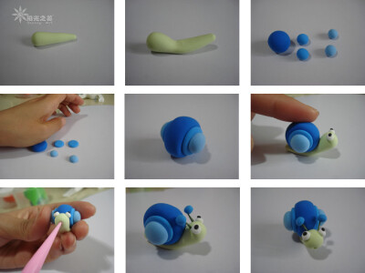 创意 手工 软陶 动物 蜗牛 教程