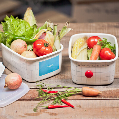 原创搪瓷保鲜盒 冰箱伴侣超大容量收纳盒蔬菜水果储藏盒 