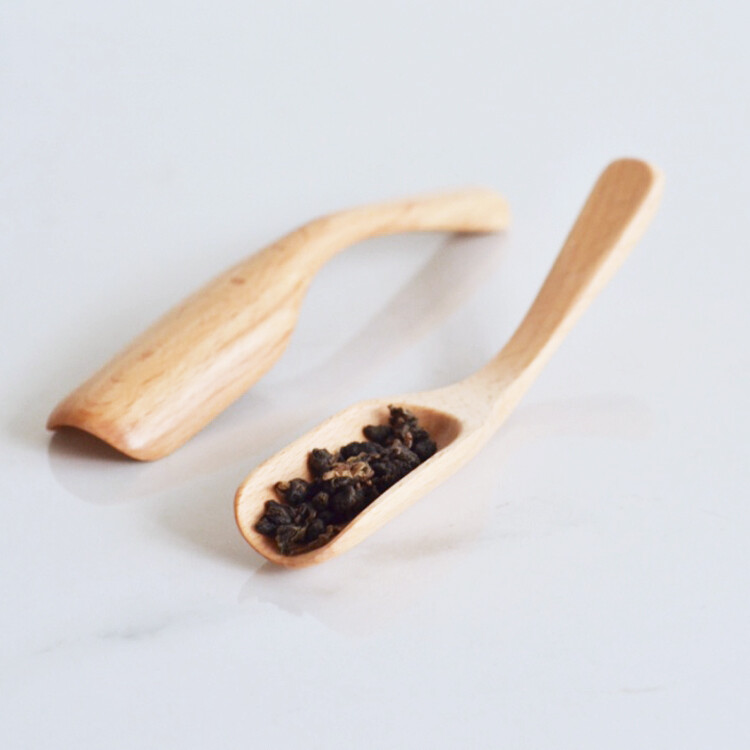 天然整榉木茶匙茶道创意茶勺子茶具添加茶叶铲实木功夫茶配件