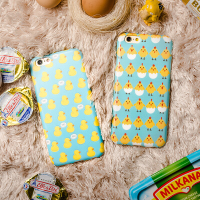 可爱小鸡大黄鸭iPhone6Splus5S文艺原创透明手机保护壳保护套