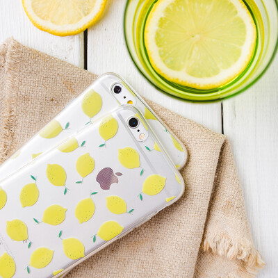 清新黄色柠檬维CiPhone6Splus5S文艺原创透明手机保护壳保护套