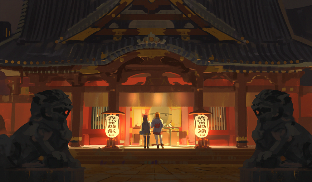 神社的祭拜来自pixiv事务所插画