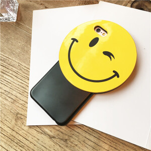 韩国定制版笑脸6s手机壳苹果iphone6plus硬壳6P皮质保护壳4.7外壳
