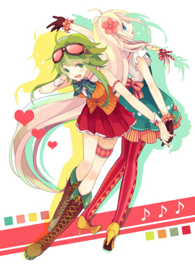 【id=35024257】GUMI，IA，VOCALOID，V家，少女，P站，双人，服装类似JK制服哦好吧我对JK制服的定义不是很清楚各位请不要打我