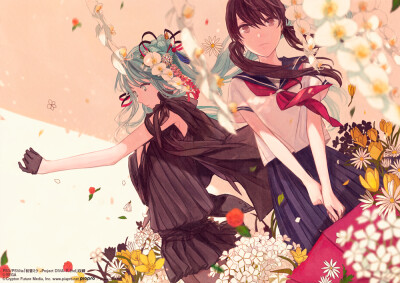 【id=45529856 画师：72】初音未来，miku，曲绘，华服，动漫，水手服，指切り，断指，scop，すこっぷ，P站