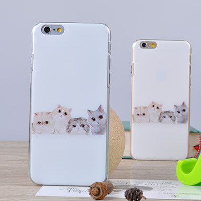iphone6手机壳iphone5s壳苹果6plus超薄排排猫硬壳套原创意潮4s