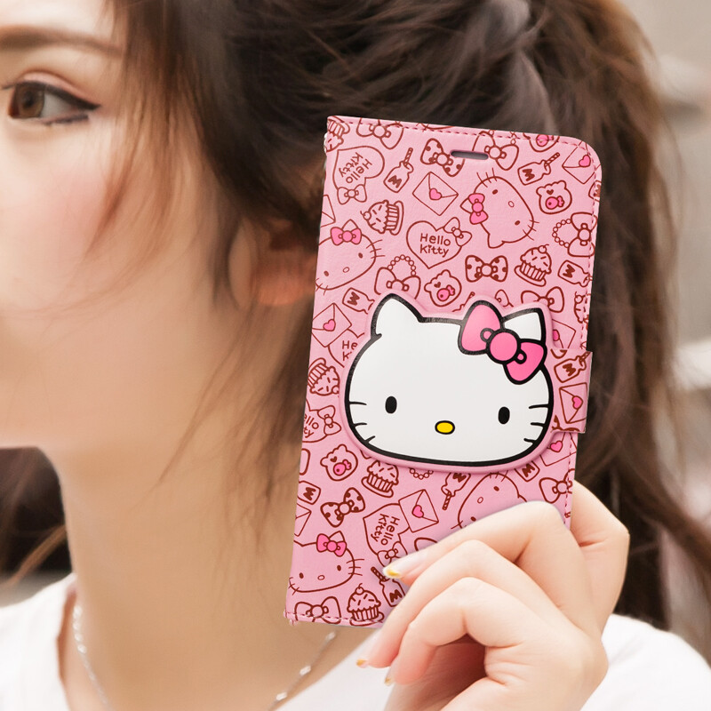 Hello kitty三星note3手机壳翻盖式全包防摔仿皮保护套皮质外壳女