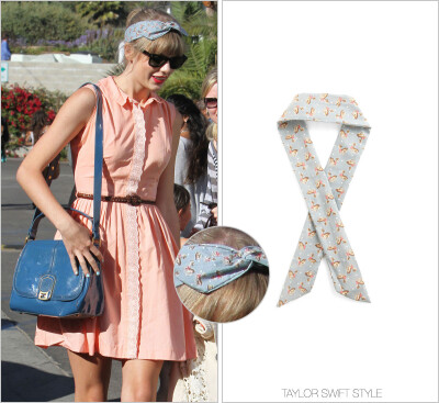 Event：Out for lunch at Paradise Cove | Malibu, California | June 27, 2012
Hairband：ModCloth ‘Through the Wire Headband’
Worn with: ModCloth heels, Ray Ban sunglasses and Fendi bag
Taylor于2012.06.…