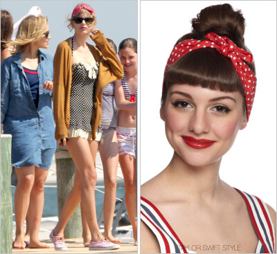 Event：Out with Dianna Agron and friends | Hyannisport, MA | July 4, 2012
Headband：ModCloth ‘Through the Wire Headband in Red’ - $13.99
Worn with: Ray Ban sunglasses, Keds sneakers and Betsey Johns…