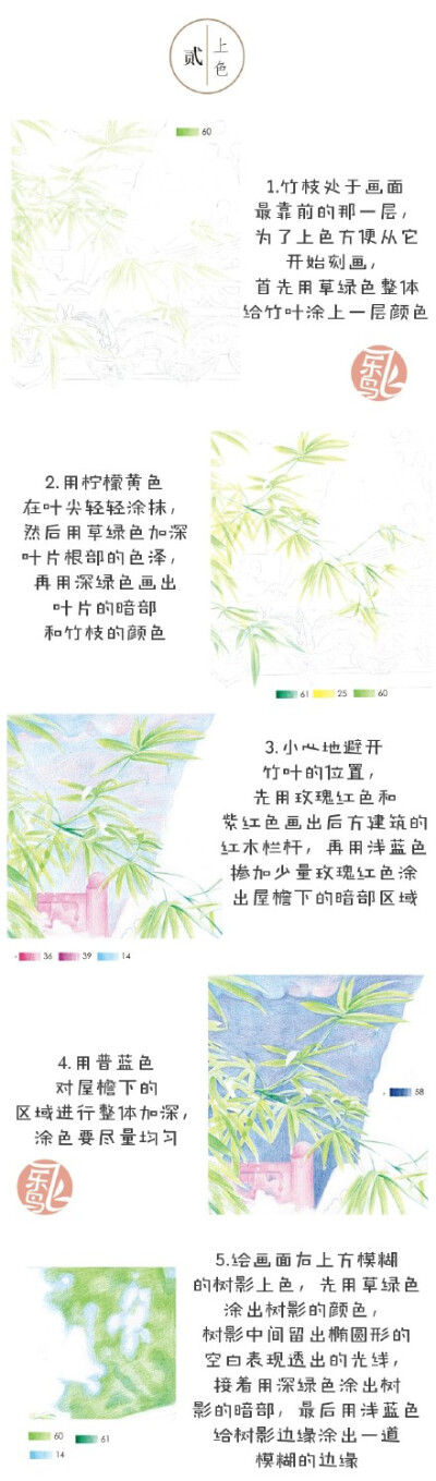 每天10分钟,跟飞乐鸟学画画-好雨知时节，当春乃发生。随风潜入夜，润物细无声-连载3.做手账素材也不错哦.出自-飞乐鸟.