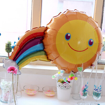 铝膜铝箔气球大号彩虹星可爱太阳微笑笑脸气球 宝宝百天生日派对