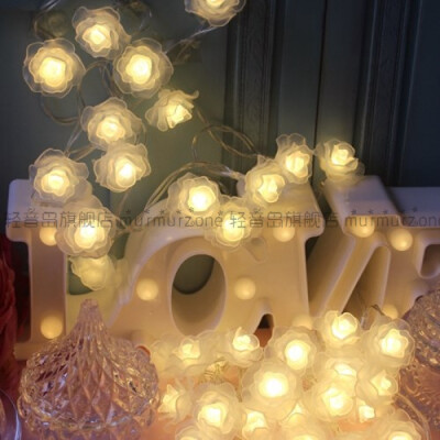 浪漫玫瑰装饰灯 爱情婚礼婚房求婚道具LED灯 派对布置串灯 3米