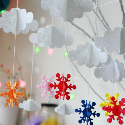 新年圣诞节装饰装扮幼儿园公主房派对橱窗装扮吊饰挂饰雪花款圣诞